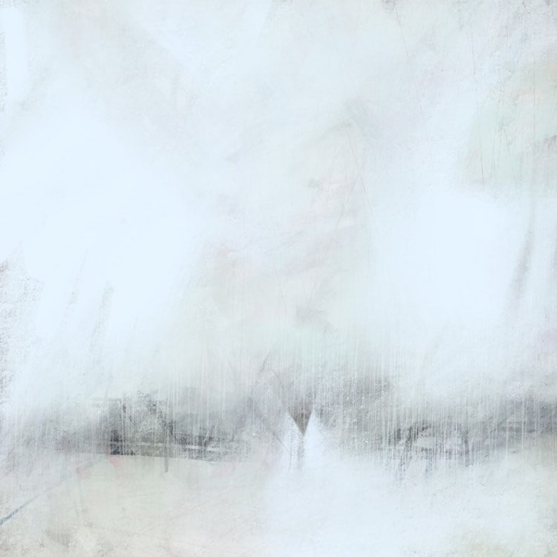 Muted Baby Blue Abstract Art Print Charcoal Neutral Giclee Etsy