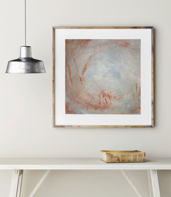 Sky Giclee Print | Modern Art Painting, Home Decor Sky Print Wall Hanging, Copper | Painting Fine Art, Abstract Blue Clouds | large wall art