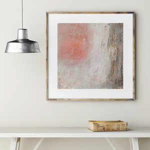 Giclee Abstract Painting Art Print, Wall Hangings Orange Brown White, Contemporary Modern Minimalist Office Decor, Trendy Fine Art Acrylic