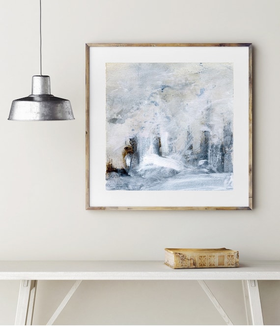 Urban Abstract Landscape, Black, Brown, Beige and White Acrylic Painting, Modern Art Giclee Print, Abstract Contemporary Artwork | fine art