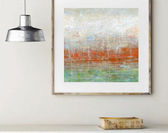 Oversized Wall Art, Burnt Orange Abstract Painting, Original Modern Art Giclee Print, Large Wall Art, Living Room Decor, Contemporary