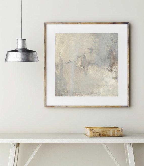 Abstract Art Print, Modern Wall Hangings, Beige Painting Landscape, Fine Art Prints, Minimalist Home Decor, Brown, White, Grey Giclee