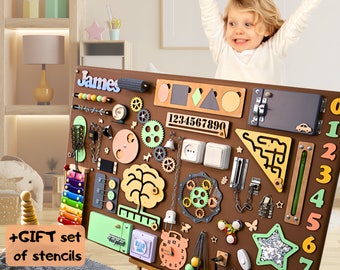 LARGE Montessori Busy Board: Personalized Sensory Learning Toy