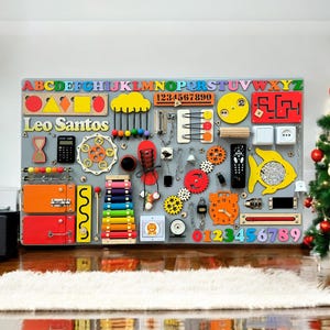 Tableau occupé de Noël pour les enfants de 1 an - Tableau d'activités éducatives, cadeau de vacances parfait pour les tout-petits