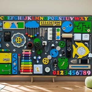 Montessori Busy Board: Sensory Activity, First Birthday Gift