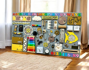 Montessori Busy Board: Sensory Activity, First Birthday Gift