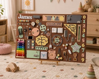 Montessori Busy Board Toddler: Personalized Sensory Learning Toy