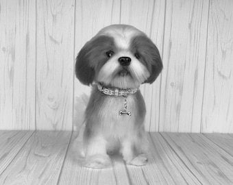 シーズーのかぎ針編みパターン：あみぐるみの子犬（PDFパターン