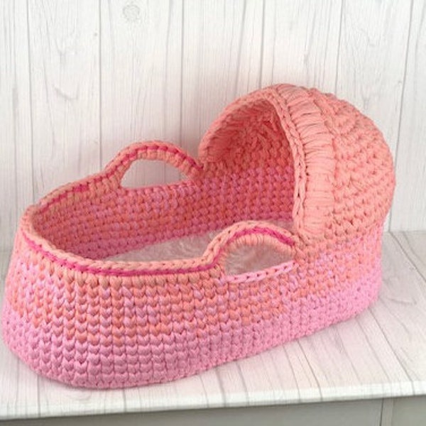 Moses Basket crochet pattern, Bassinet crochet pattern, Basket crochet pattern