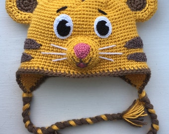Tiger hat, crochet Tiger hat, crochet hat for girl, crochet hat for boy, Beanie for boy, Beanie for girl, crochet hat