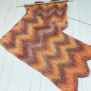 Tunisian Crochet pattern, Tunisian Knit Ripple Crochet Stitch, PDF file, Video Tutorial. image 2