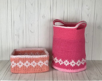Crocheted Laundry & Diaper Basket Pattern (PDF Download)