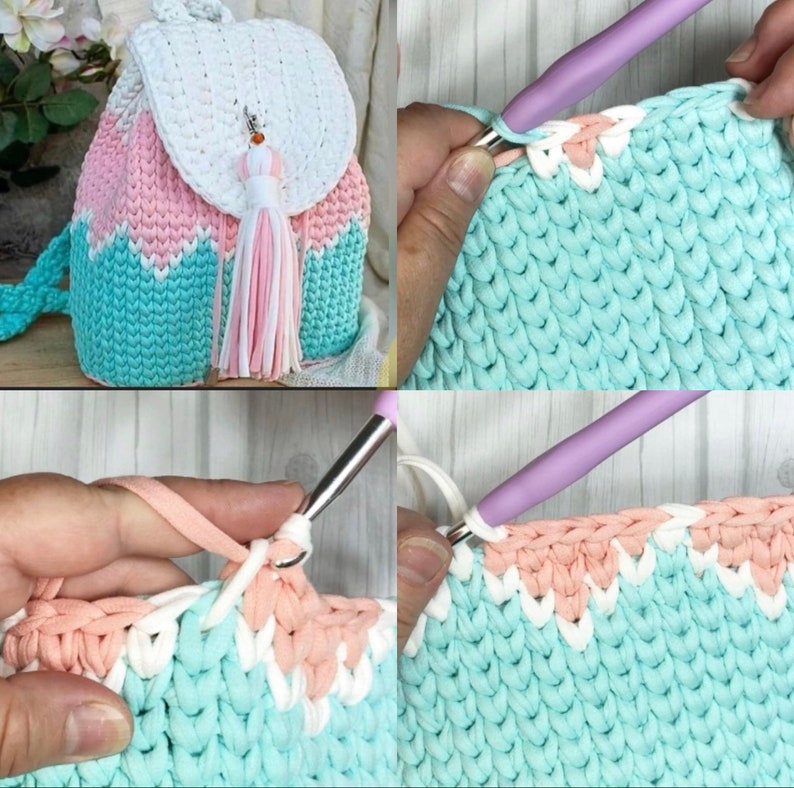 Backpack crochet pattern PDF. English USA image 7