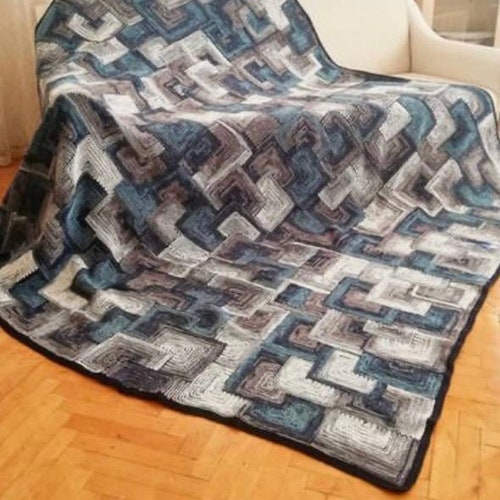 Slip Stitch Afghan Crochet Pattern Slip Stitch Blanket Etsy