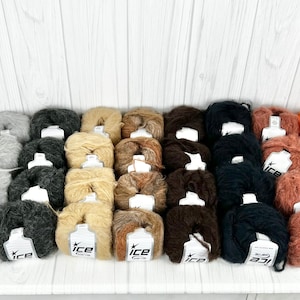 Kan Mohair Light. Mohair kind yarn. Yarn becomes fur after brushing.