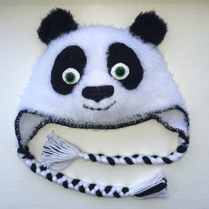 Panda hat crochet pattern PDF, English USA, Black Friday