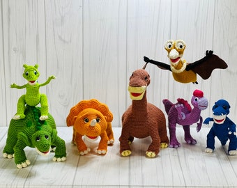 Dinosaurs crochet pattern, Bundle of 7 crochet pattern, dinosaur crochet pattern, dino crochet pattern