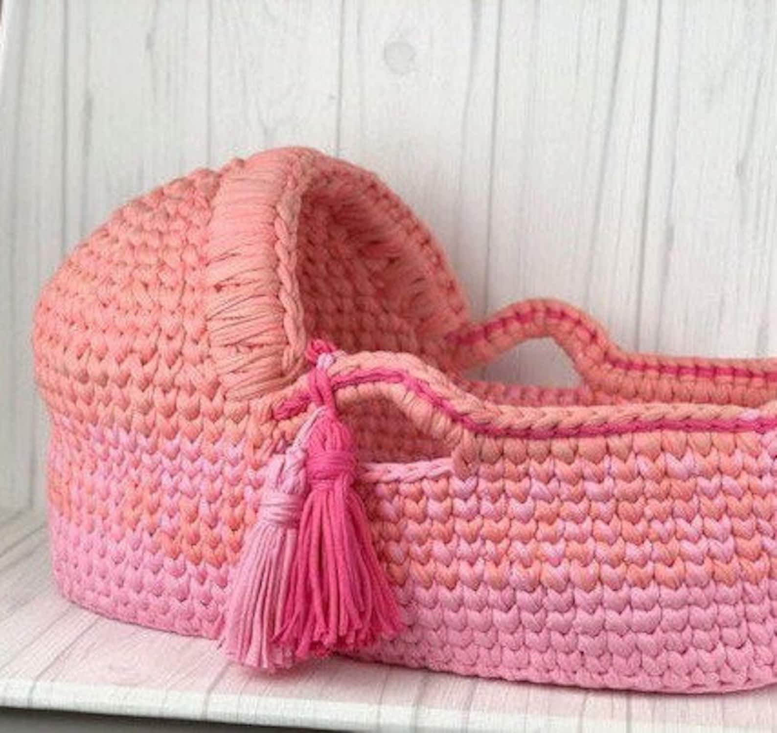 Baby Moses Basket Crochet Pattern Baby Crocheted Etsy