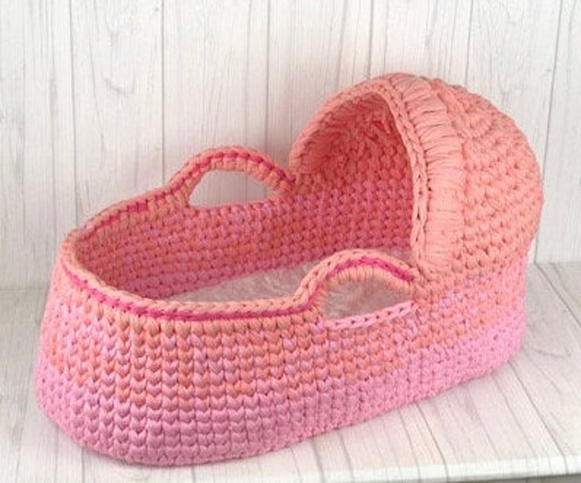 Baby Moses Basket Crochet Pattern Baby Crocheted Etsy