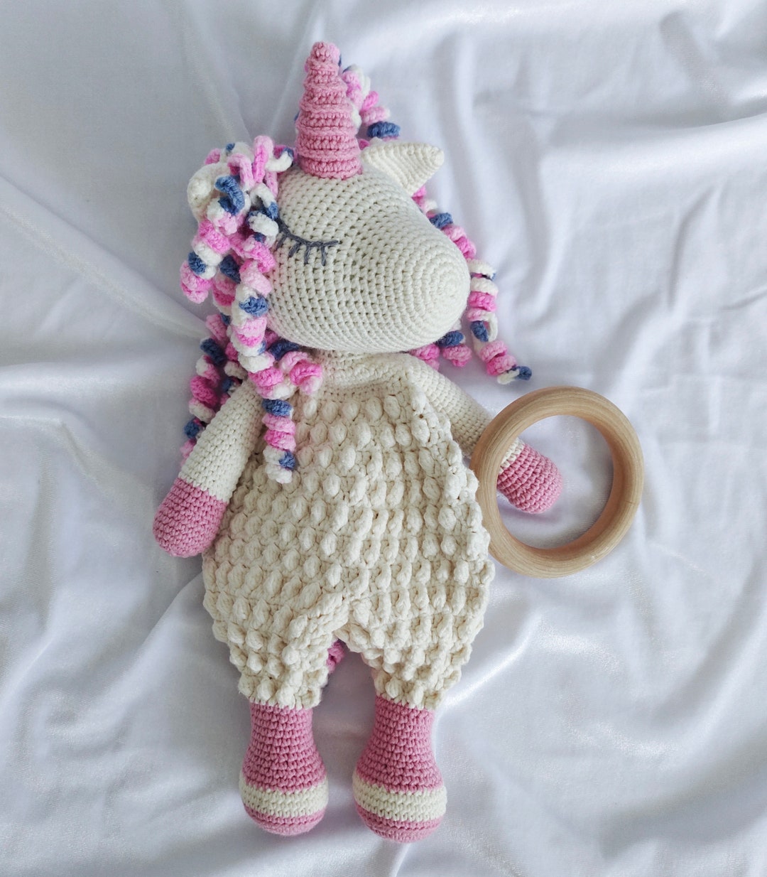 Unicorn Security Blanket Crochet Pattern, Unicorn Toy Crochet Pattern