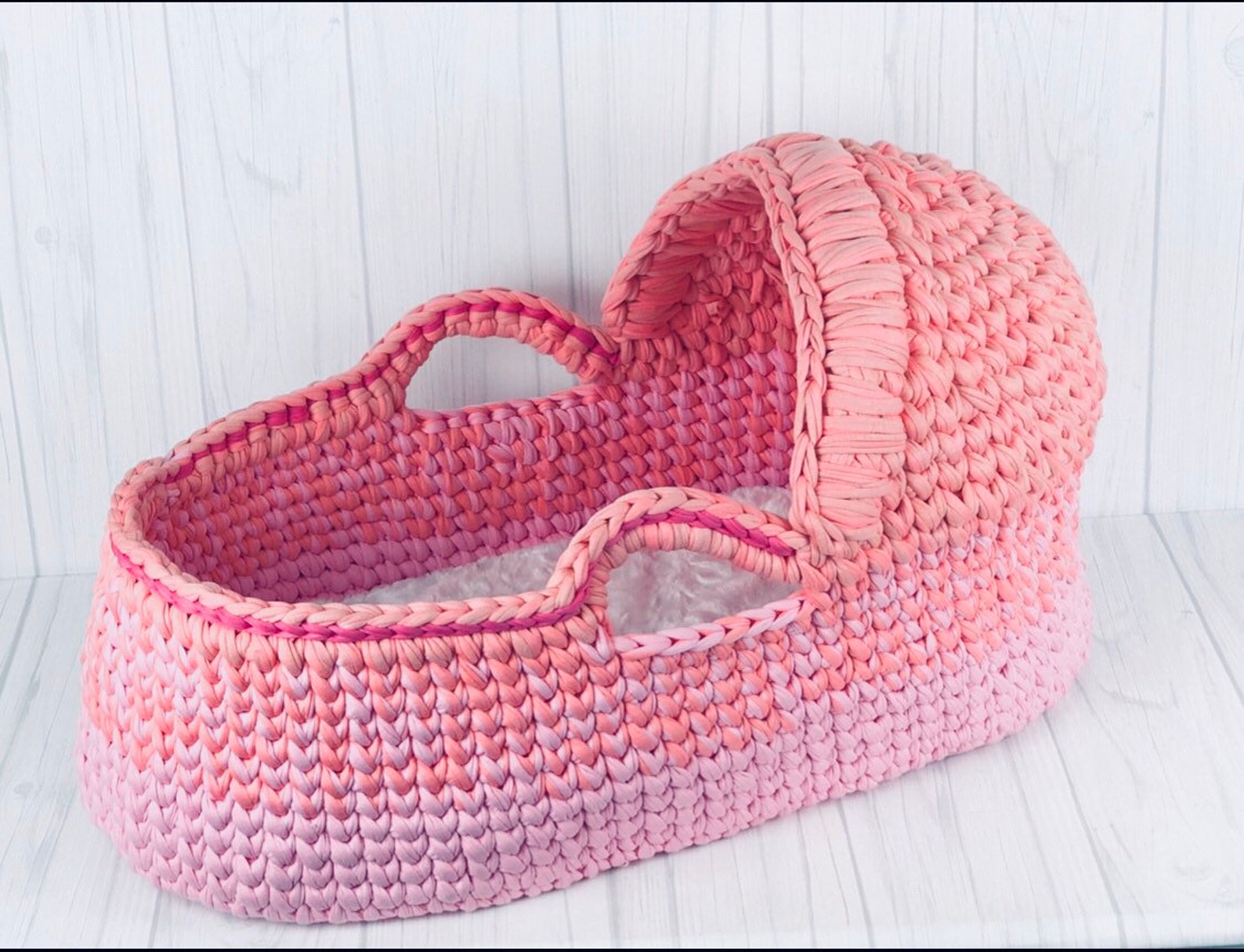 Baby Moses Basket Crochet Pattern Baby Crocheted Etsy