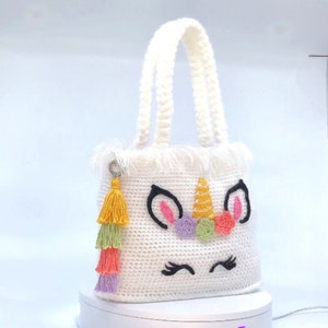 Unicorn handbag crochet pattern PDF. English USA