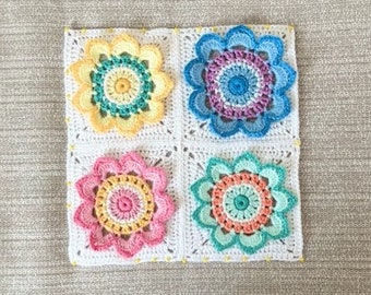 Modèle au crochet de fleurs de printemps, tutoriel vidéo sur les fleurs de printemps