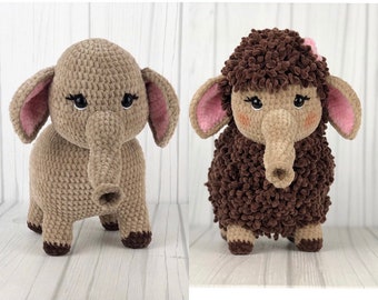 Crochet Mammoth & Elephant Pattern: Amigurumi Toy (PDF Pattern)