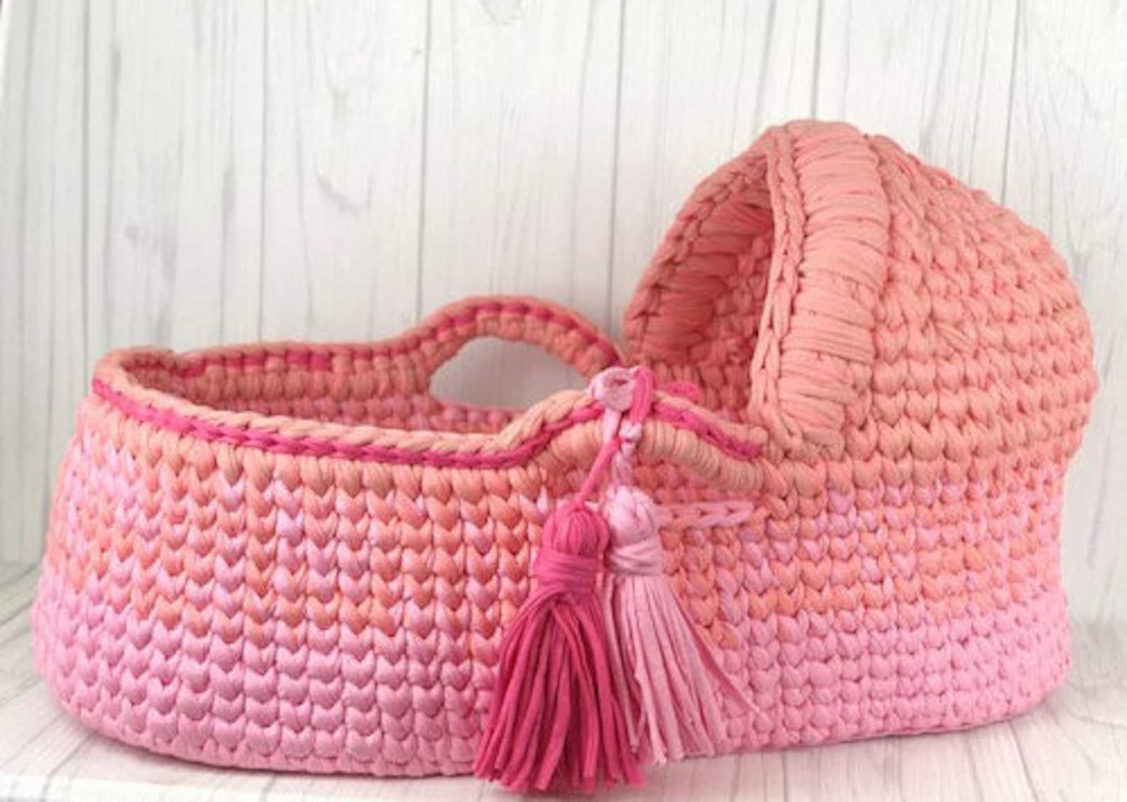 Baby Moses Basket Crochet Pattern Baby Crocheted Etsy