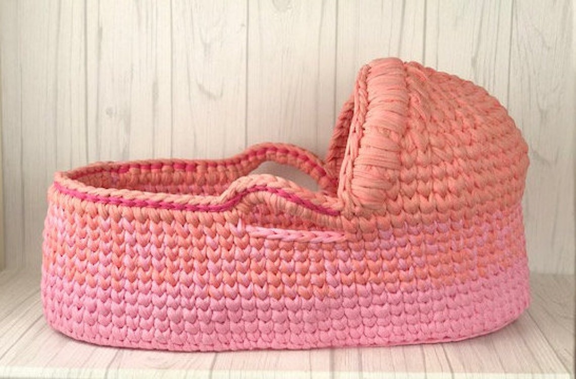 Baby Moses Basket Crochet Pattern Baby Crocheted Etsy