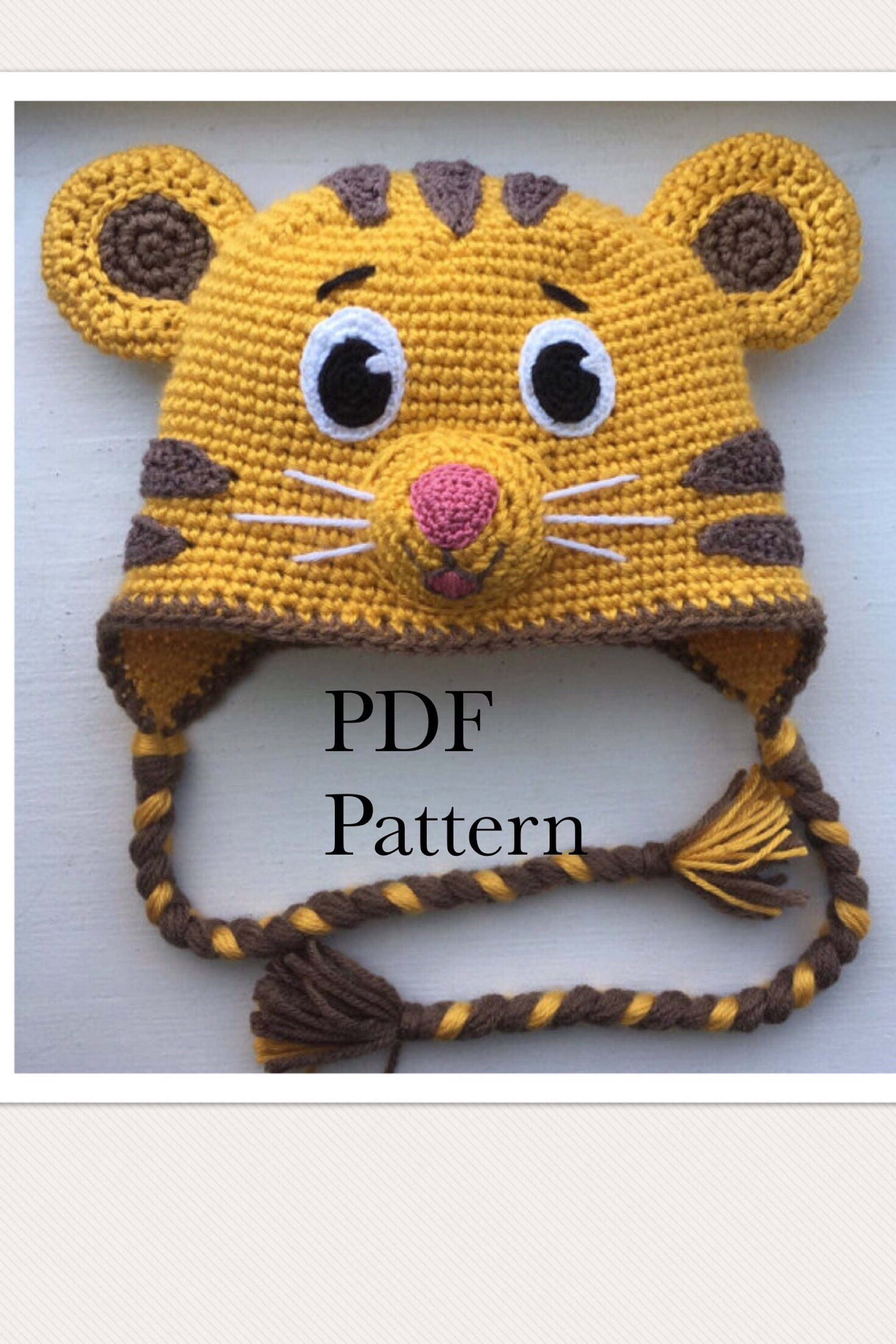 Crochet Pattern Tiger Hat Tigey Hat 