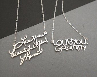 Signature Necklace - Actual Handwriting Necklace - Memorial Necklace - Personalized Jewelry - CHRISTMAS GIFTS