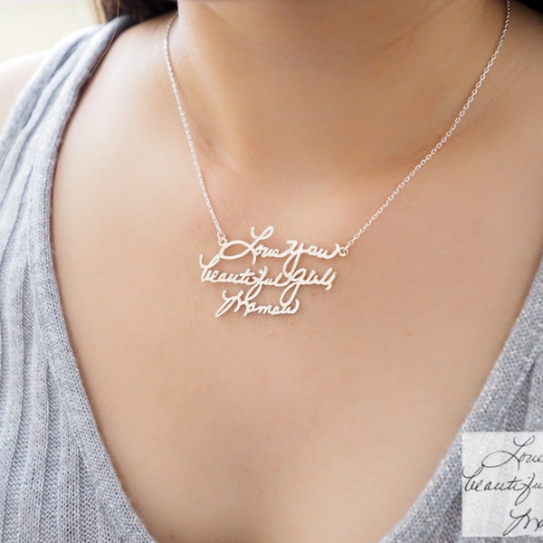 Actual Handwriting Necklace - Signature Necklace -  Memorial Necklace - Personalized Jewelry - Memorial Gift - Gift For Mom