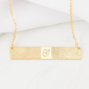 Fingerprint clearance bar necklace
