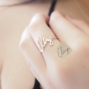 Custom Handwriting Ring - Memorial Signature Ring - Dainty Personalized Handwriting Ring - Keepsake Jewelry - Bridesmaid - MOTHER GIFT