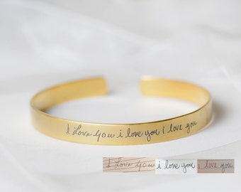 Signature Cuff Bracelet - Handwriting Bangle - Personalized Gift - Custom Handwriting Sympathy Gift - Mother Gift