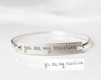 Signature Bangle - Actual Handwriting Bangle - Custom Handwriting Bangle in Sterling Silver - Personalized Gift - Sympathy Gift