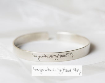 Adjustable Signature Bangle - Actual Handwriting Bangle - Memorial Bangle - Personalized Jewelry - Personalized Gift - Mom's Gift