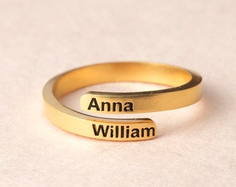 Custom Name Ring - Dainty Wrap Ring - Custom Name Jewelry in Sterling Silver - Personalized Gift for Girlfriend, Wife - Anniversary Gifts