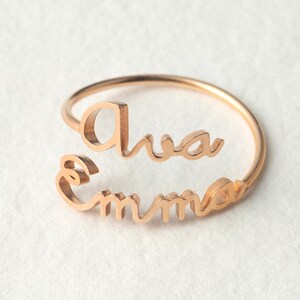 Double Name Ring - Stackable Name Ring - Custom Name Ring - Personalized Ring in Sterling Silver - Custom Christmas Gift - Gift For Her