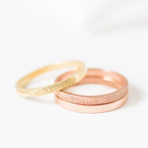 Fingerprint Ring Skinny Fingerprint Ring Personalized Fingerprint Jewelry Stacking Fingerprint Ring Promise Ring image 1