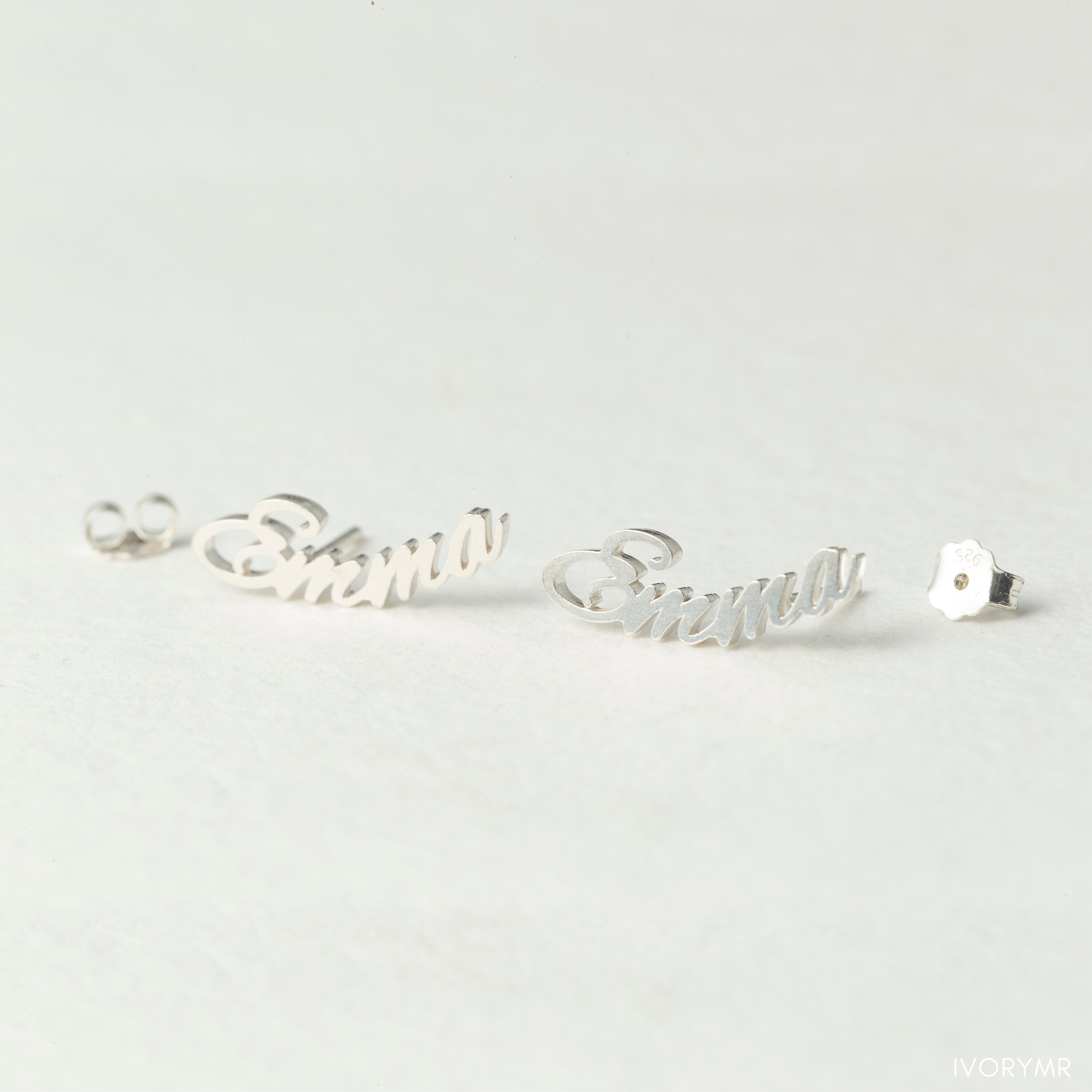 Custom Name Earrings Dainty Stud Earrings Personalized Etsy