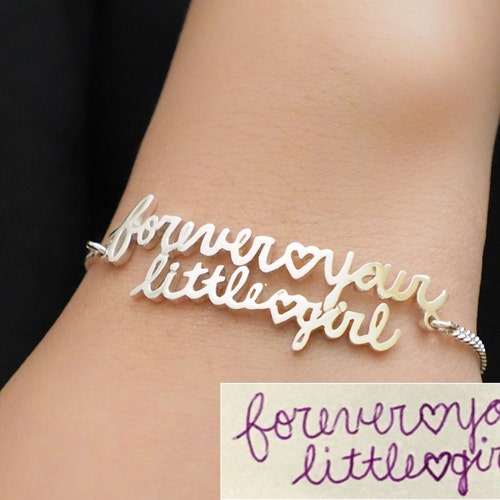Handwriting Bracelet Custom Actual Handwriting Jewelry Etsy