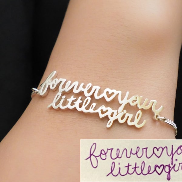 Custom Handwriting Jewelry - Actual Handwriting Bracelet - Signature Bracelet - Memorial Bracelet - Personalized Jewelry - Mother's Gifts