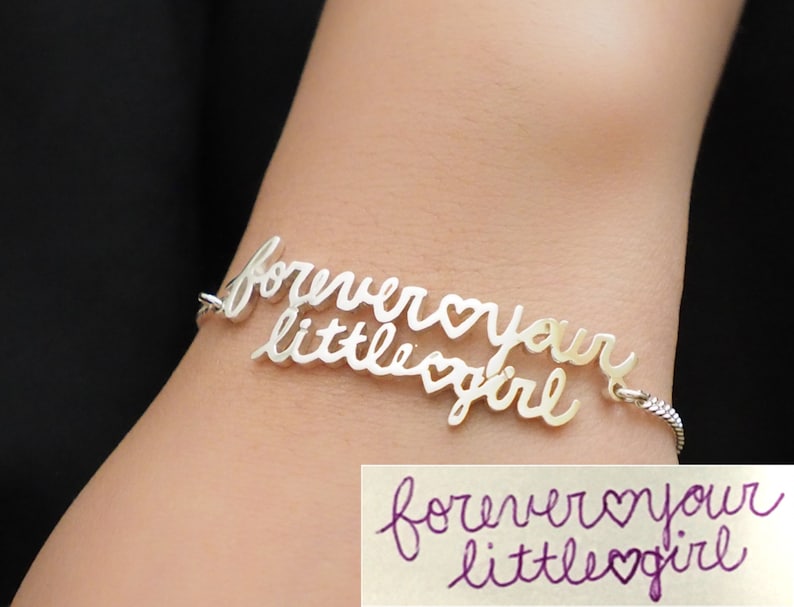 Custom Handwriting Jewelry - Actual Handwriting Bracelet - Signature Bracelet - Memorial Bracelet - Personalized Jewelry - Mother's Gifts 