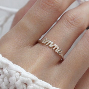 Dainty Name Ring - Stackable Name Ring - Custom Name Ring - Personalized Ring in Sterling Silver - Bridesmaid Gift - Gift For Her F43