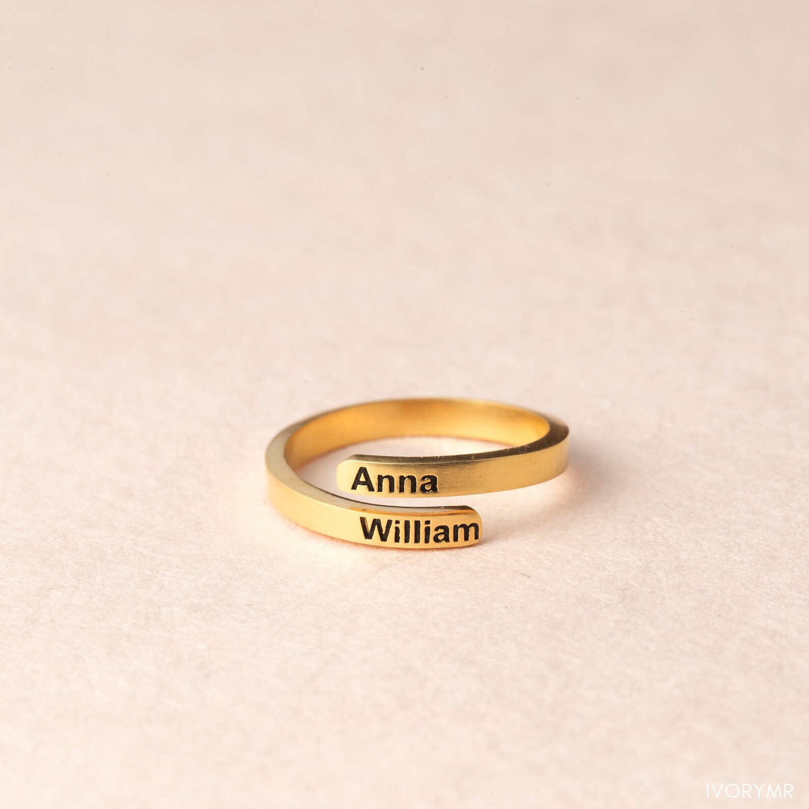 Personalized Name Ring Custom Hug Wrap Ring Dainty Name Etsy