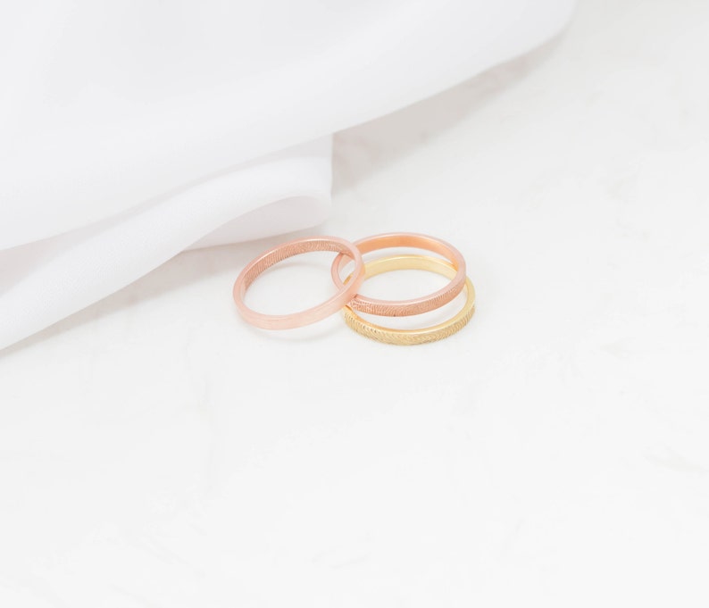 Fingerprint Ring Skinny Fingerprint Ring Personalized Fingerprint Jewelry Stacking Fingerprint Ring Promise Ring image 3