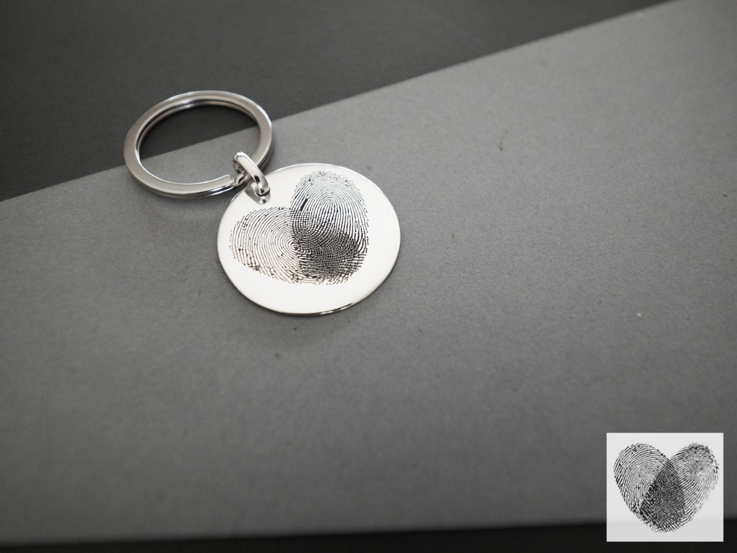 Actual Fingerprint KEYCHAIN Handwriting Keychain - Etsy