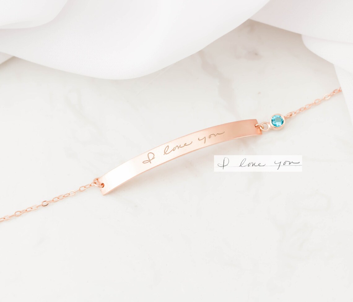 Custom Handwriting Bracelet Actual Handwriting Jewelry Etsy